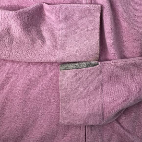 Grayson & Dunn 100% Cashmere Hooded Sweater Full Zip Up Soft Pink Size Large - Picture 8 of 8